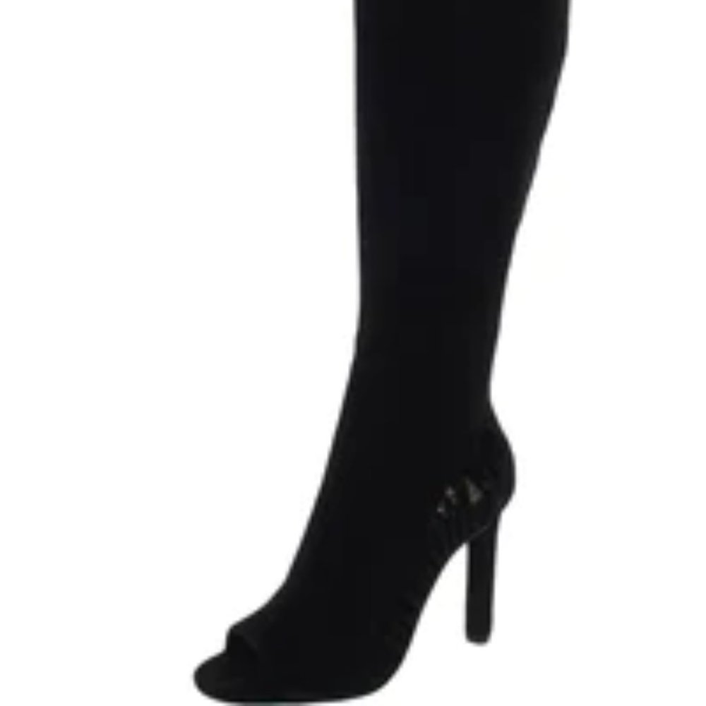 VINCE CAMUTO Shassa Suede Open Toe Over-The-Knee Boots in Black Size 5.5 New - Picture 4 of 5